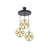 Lambadar Gold Üçlü Modern Çember Küp Model Sarkıt Avize Gold Tek Ebat 3538-3Goldyuvküp