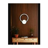 Lambadar Halka Model Modern Led Beyaz Işık Ultra Power Led Avize Salon Hol Yatak Odası Ledli Aplik Avize Beyaz Tek Ebat 0021-Halka-Wht-Aplik