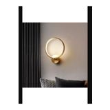 Lambadar Halka Model Modern Led Beyaz Işık Ultra Power Led Avize Salon Hol Yatak Odası Ledli Aplik Avize Gold Tek Ebat 0021-Halka-Gold-Aplik