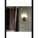 Lambadar Halka Model Modern LED Beyaz Işık Ultra Power LED Avize Salon Hol Yatak Odası Ledli Aplik Avize - Siyah