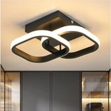 Lambadar Hollykare Model Tekli Plafonyer LED Beyaz Işık Ultrapower LED Avize Salon Mutfak Oda Hol Ledli Avize - Siyah