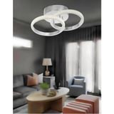 Lambadar Hollyuv Model Tekli Plafonyer LED Beyaz Işık Ultra Power LED Avize Salon Mutfak Oda Hol Ledli Avize - Krom
