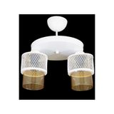 Lambadar Ikili Bal Cam Kafes Model Modern Plafonyer Avize Beyaz Tek Ebat 3541-2Whtyuvkafesbalcam