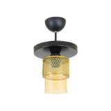 Lambadar Ikili Bal Cam Kafes Model Modern Plafonyer Avize Gold Tek Ebat 3541-1Goldyuvkafesbalcam