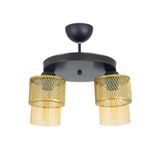 Lambadar Ikili Bal Cam Kafes Model Modern Plafonyer Avize Gold Tek Ebat 3541-2Goldyuvkafesbalcam
