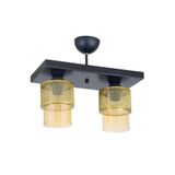 Lambadar Ikili Bal Cam Kafes Model Modern Plafonyer Avize Gold_1 Tek Ebat 3541-2Golddikkafesbalcam