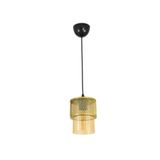 Lambadar Ikili Bal Cam Kafes Model Modern Sarkıt Avize Gold Tek Ebat 3540-1Goldkafesbalcam