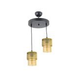Lambadar Ikili Bal Cam Kafes Model Modern Sarkıt Avize Gold Tek Ebat 3540-2Goldyuvkafesbalcam
