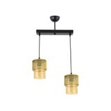 Lambadar Ikili Bal Cam Kafes Model Modern Sarkıt Avize Gold_1 Tek Ebat 3540-2Golddikkafesbalcam