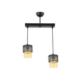 Lambadar Ikili Bal Cam Kafes Model Modern Sarkıt Avize Siyah_1 Tek Ebat 3540-2Blkdikkafesbalcam