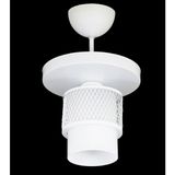 Lambadar Ikili Beyaz Cam Kafes Model Modern Plafonyer Avize - 1