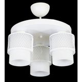 Lambadar Ikili Beyaz Cam Kafes Model Modern Plafonyer Avize - 3