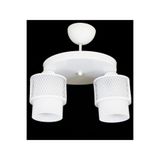 Lambadar Ikili Beyaz Cam Kafes Model Modern Plafonyer Avize Beyaz Tek Ebat 3541-2Whtyuvkafesbeyazcam