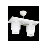 Lambadar Ikili Beyaz Cam Kafes Model Modern Plafonyer Avize Beyaz_1 Tek Ebat 3541-2Whtdikkafesbeyazcam