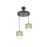 Lambadar Ikili Beyaz Cam Kafes Model Modern Sarkıt Avize Gold Tek Ebat 3540-2Goldyuvkafesbeyazcam
