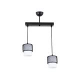 Lambadar Ikili Beyaz Cam Kafes Model Modern Sarkıt Avize Siyah_1 Tek Ebat 3540-2Blkdikkafesbeyazcam