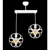 Lambadar Ikili Çember Küp Model Beyaz Metal Sarkıt Avize Modern Tasarım ile Şık Aydınlatma - 2