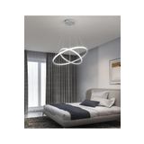 Lambadar Ikili Halka Model Sarkıt Modern Led Beyaz Işık Ultra Power Led Avize Salon Mutfak Oda Ledli Avize Beyaz Tek Ebat 40 X 70 0011-Halka-40-30-Wht-Sarkit