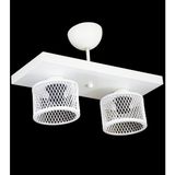 Lambadar Ikili Kafes Model Modern Plafonyer Avize - Beyaz - 2