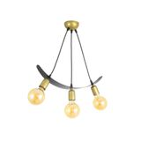 Lambadar Ikili Lale Motif Kayık Model Tarz Sarkıt Avize Gold Tek Ebat Unisex 3563-3Goldlale