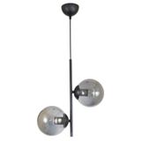 Lambadar Ikili Modern Füme Glop Camlı Siyah Avize Siyah Tek Ebat 35 X 90 3586-2Blkglopfümecam