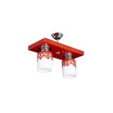 Lambadar Ikili Modern Spor Model Dikdörtgen Tepsi Taçlı Kırmızı Avize Nocolor-D357F5D3 Tek Ebat 3502-2Redtac