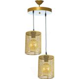 Lambadar Ikili Slindir Model Modern Sarkıt Avize - Gold - 2