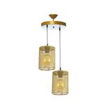 Lambadar Ikili Slindir Model Modern Sarkıt Avize Gold Tek Ebat 0074-2Goldyuvslindir