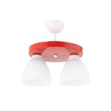 Lambadar Ikili Yuvarlak Kırmızı Spor Model Modern Avize Kirmizi Tek Ebat 3501-2Red106C1