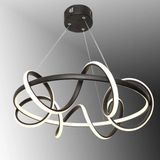 Lambadar Kaos Model Sarkıt Modern LED Beyaz Işık Ultra Power LED Avize Salon Mutfak Oda Hol Ledli Avize - Siyah