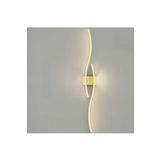 Lambadar Kıvrım Kıvrım Model Led Beyaz Işık Ultra Power Led Avize Salon Hol Yatak Odası Ledli Aplik Avize Gold Tek Ebat 0025-2Likivrim-Aplik-Gold