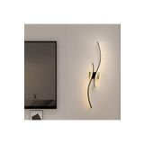 Lambadar Kıvrım Kıvrım Model Led Beyaz Işık Ultra Power Led Avize Salon Hol Yatak Odası Ledli Aplik Avize Siyah Tek Ebat 0025-2Likivrim-Aplik-Blk
