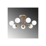 Lambadar Lüks Tasarım Modern Spor Trend Model Glop Camlı Eskitme Yedili Avize Eskitme Tek Ebat 35 X 90 3585-7Eskglopbeyazcamm