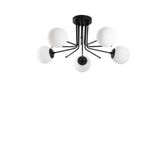 Lambadar Lüks Tasarım Modern Spor Trend Model Glop Camlı Siyah Beşli Avize Siyah Tek Ebat 35 X 90 3585-5Blkglopbeyazcam