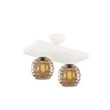 Lambadar Modern Bal Camlı Model Ikili Dikdörtgen Plafonyer Avize Salon Mutfak Yatak Odası Hol Beyaz2Dik Tek Ebat 50 X 30 3551-2Whtdik-2046B62