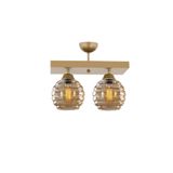 Lambadar Modern Bal Camlı Model Ikili Dikdörtgen Plafonyer Avize Salon Mutfak Yatak Odası Hol Gold2Dik Tek Ebat 30 X 50 3551-2Golddik-2046B62