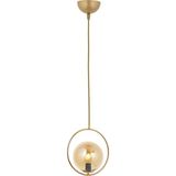 Lambadar Modern Bal Glop Camlı Daire Model Tekli Gold Sarkıt Avize - Gold - Bal Rengi - 1