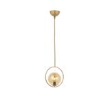 Lambadar Modern Bal Glop Camlı Daire Model Tekli Gold Sarkıt Avize Gold3 Tek Ebat 0040-1Goldglopbalcam