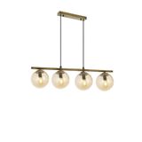 Lambadar Modern Bal Glop Camlı Sıralı Dörtlü Gold Sarkıt Avize Gold Tek Ebat 0091-4Goldglopbalcam