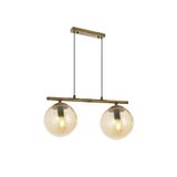 Lambadar Modern Bal Glop Camlı Sıralı Ikili Gold Sarkıt Avize Gold2 Tek Ebat 0091-2Goldglopbalcam