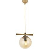 Lambadar Modern Bal Glop Camlı Sıralı Tekli Gold Sarkıt Avize - Gold - Bal Rengi - 1