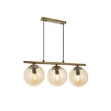 Lambadar Modern Bal Glop Camlı Sıralı Üçlü Gold Sarkıt Avize Gold1 Tek Ebat 0091-3Goldglopbalcam