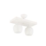 Lambadar Modern Beyaz Camlı Model Ikili Dikdörtgen Plafonyer Avize Salon Mutfak Yatak Odası Hol Beyaz2Dik Tek Ebat 30 X 30 3551-2Whtdik-110A1