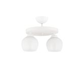 Lambadar Modern Beyaz Camlı Model Ikili Yuvarlak Plafonyer Avize Salon Mutfak Yatak Odası Hol Beyaz2Yuv Tek Ebat 30 X 30 Lmbdr3551-2Whtyuv-110A1