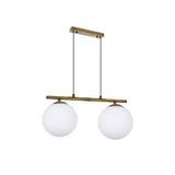 Lambadar Modern Beyaz Glop Camlı Sıralı Ikili Gold Sarkıt Avize Gold2 Tek Ebat 0091-2Goldglopbeyazcam