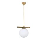 Lambadar Modern Beyaz Glop Camlı Sıralı Tekli Gold Sarkıt Avize Gold Tek Ebat 0091-1Goldglopbeyazcam