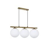 Lambadar Modern Beyaz Glop Camlı Sıralı Üçlü Gold Sarkıt Avize
