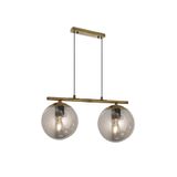 Lambadar Modern Füme Glop Camlı Sıralı Ikili Gold Sarkıt Avize Gold1 Tek Ebat 34 X 48 0091-2Goldglopfümecam