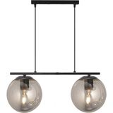 Lambadar Modern Füme Glop Camlı Sıralı Ikili Siyah Sarkıt Avize - Siyah - Füme - 2