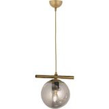 Lambadar Modern Füme Glop Camlı Sıralı Tekli Gold Sarkıt Avize - Gold - Füme - 1